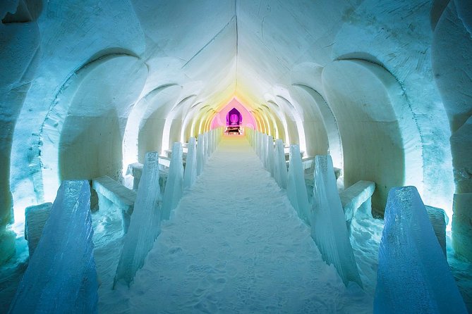 Arctic Snow Castle Visit with Lappish Dinner - Small Group Tour - Inside the ice hotel at 5 degrees