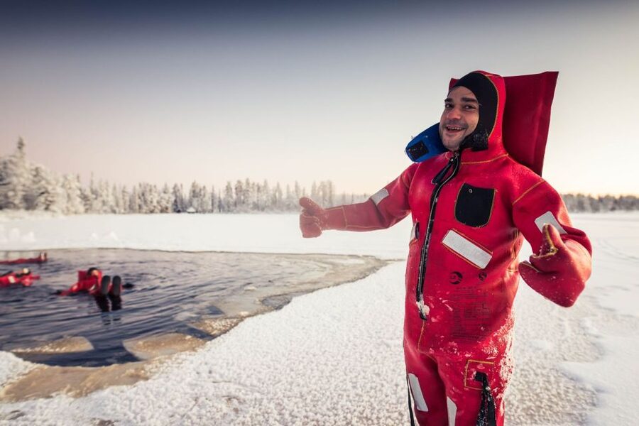 Daytime Ice Floating Rovaniemi, Frozen Lake Experience - Why floating in a frozen lake works