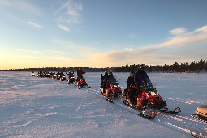 Easy Snowmobile Safari - Crossing the frozen river