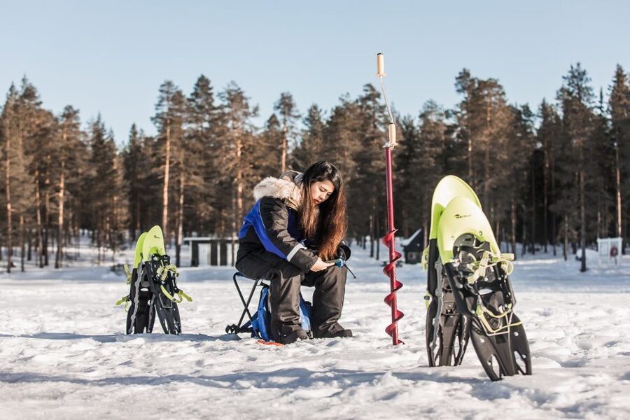 From Rovaniemi: Snowshoeing and Ice Fishing Tour - Fire making, Finnish snacks, and a warm shelter