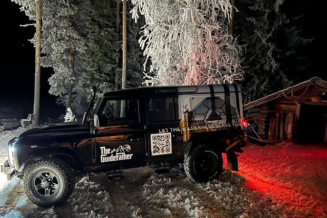 Glass Igloo Campfire Dinner under Northern Lights - The Frozen-Lake Snowmobile Ride