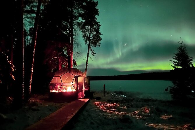 Glass Igloo Campfire Dinner under Northern Lights - Pickup Makes a Three-Hour Evening Simple