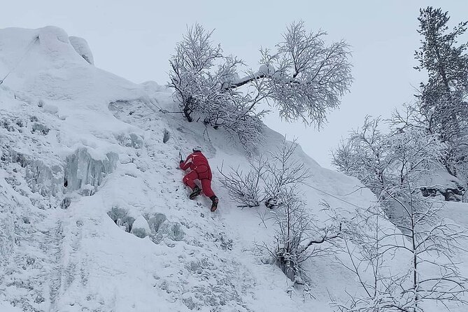 Guided Ice Climbing Activity in Pyhä - Learning the technique before the first climb