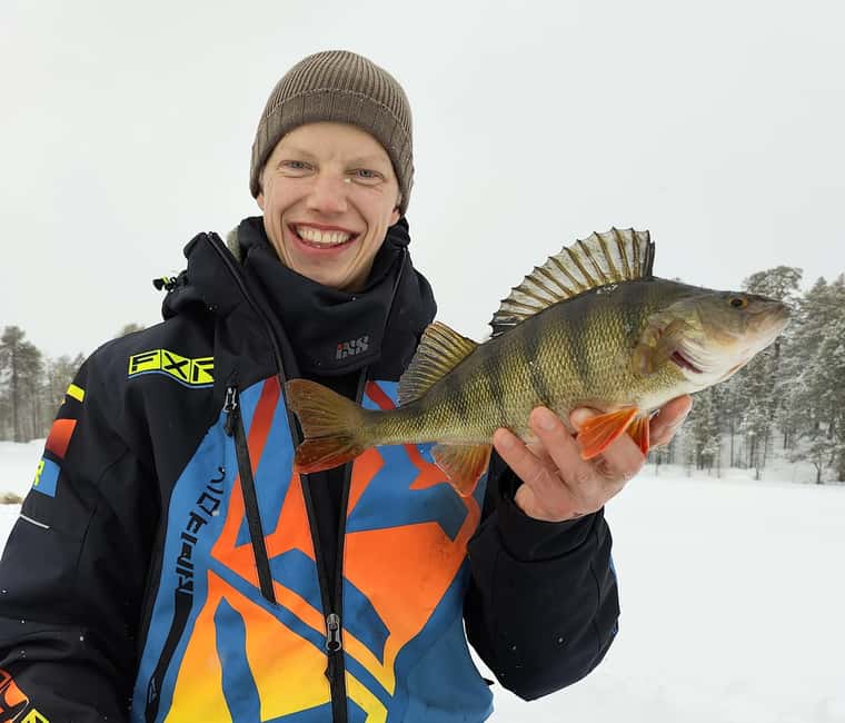 Inari: 2 hour Ice Fishing at Lake Inari - From Inari village to the frozen lake