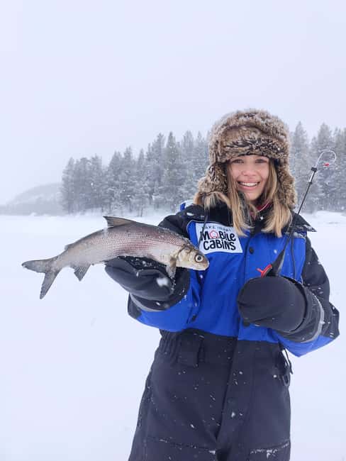 Inari: 2 hour Ice Fishing at Lake Inari - Fishing through the ice with sonar
