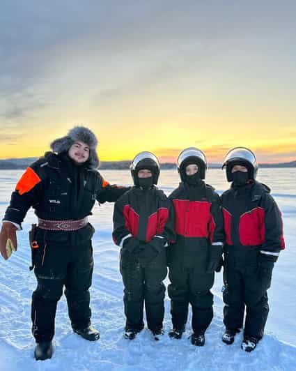 Ivalo: Snowmobile Safari, Meet and Feed Reindeers with Lunch - Learning to drive before reaching Lake Inari