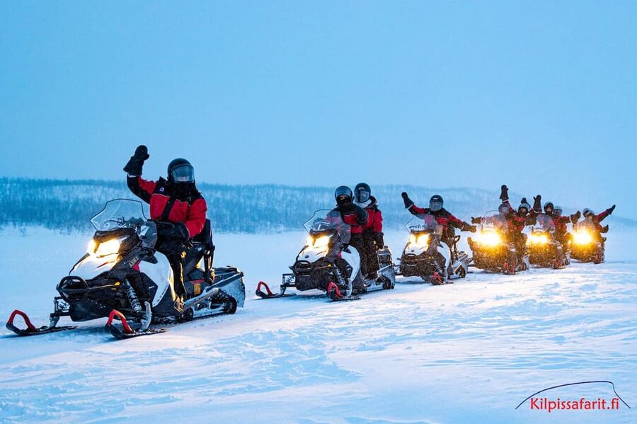 Kilpisjärvi: Border of Three Countries Snowmobile Safari - Riding across Lake Kilpisjärvi