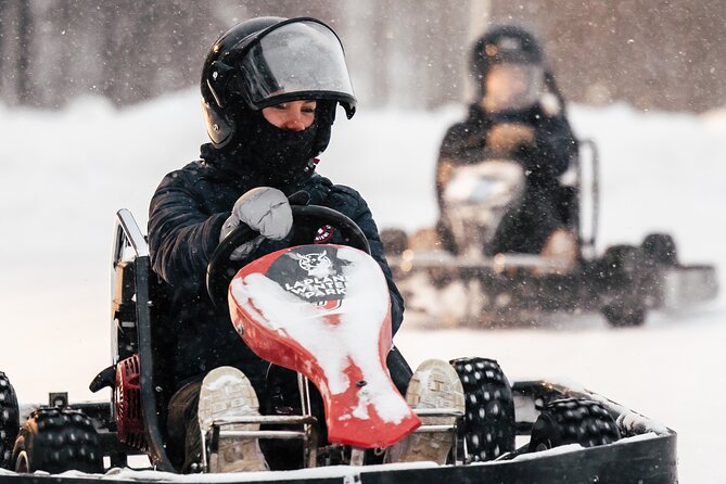 Lapland Winter Park Ice Karting Experience in Rovaniemi Finland - A frozen track instead of a standard go-kart circuit