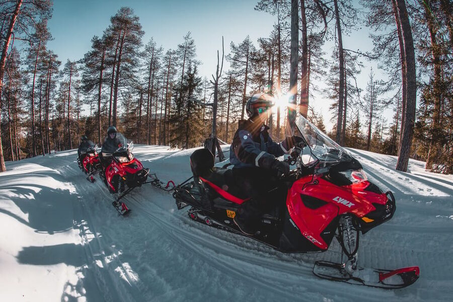 Levi: Easy Snowmobile Safari into the Nature - Through the White Forest and Across Frozen Water
