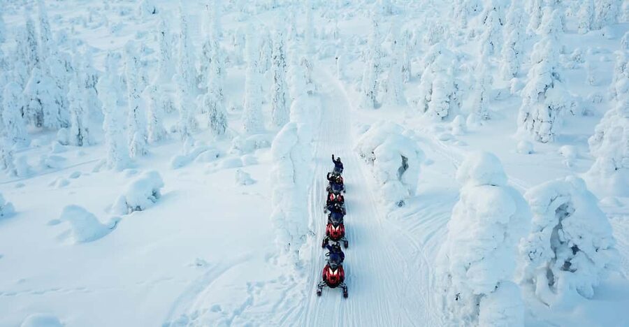 Levi: Easy Snowmobile Safari into the Nature - The Hot-Drink Stop in the Snow