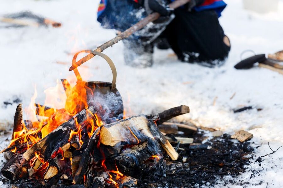 Levi: Ice Fishing by Snowmobile - Arriving at the frozen lake