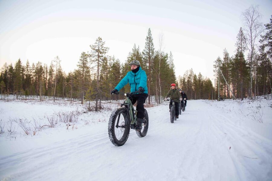 Levi: Reindeer Farm E-Fatbike Safari - Riding an e-fatbike through snowy fell country