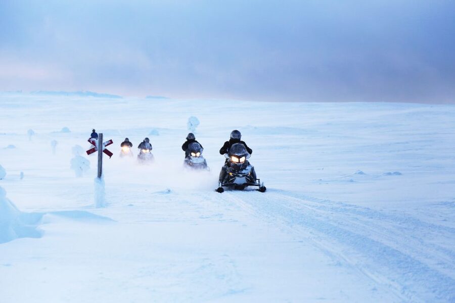 Levi: Snowmobiling Adventure - Following the forest trail
