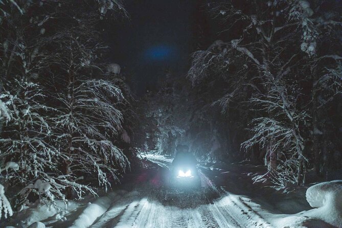 Night Snowmobile Safari, Rovaniemi - The bonfire stop, hot drinks, and grilled food
