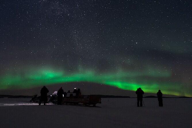 Northern lights tour to Lake Inari from Ivalo, Reindeers & Dinner - The snowmobile-pulled sleigh to Lake Inari