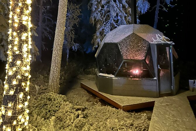PRIVATE Party dinner in a Glass Igloo Under Northern Lights - Snow scooters on the ice