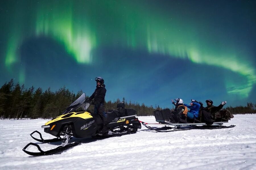 Rovaniemi: Northern Lights Sleigh Ride - The snowmobile sleigh ride