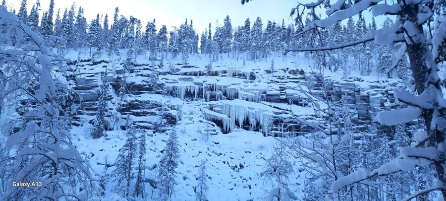 Ruka: Korouoma Canyon Finland - Korouma Waterfalls - Alfredo and Tuulia bring two different kinds of guidance