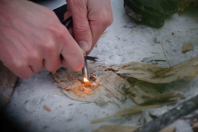 Snowshoeing Adventure with Ice-Fishing, Fire and Survival - Useful plants, trees, and mushrooms in Arctic conditions