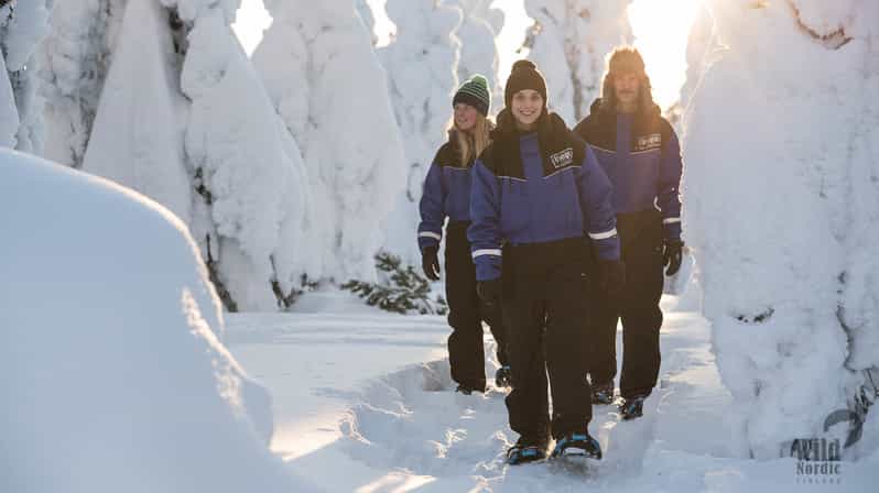 Snowshoeing in the Arctic Wilderness - White trees, frozen water, and real quiet